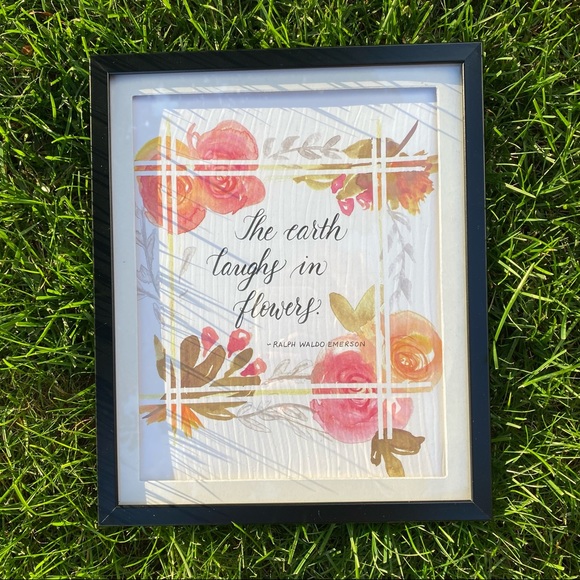 Other - Framed 8x10 Modern Calligraphy “Flowers” Design